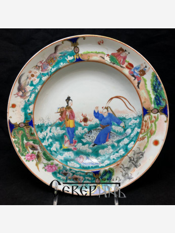 Тарелка Сюжетная. 18-19 век. Китай