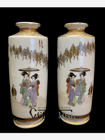Парные вазы. Сацума. 1920-30.е.г. Япония